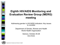 Addressing gender in HIV/AIDS Indicators: Key issues to consider