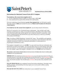 Standard Informed Consent Form (ICF)