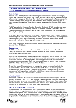 Disabled students and delivery of learning support material through