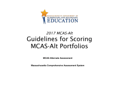 2017 MCAS-Alt Guidelines for Scoring