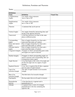 Geometry Definitions, Postulates, and Theorems