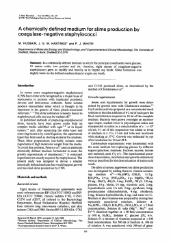 A chemically defined medium for slime production by coagulase