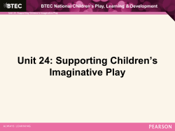 Unit 24: Supporting Children`s Imaginative Play BTEC