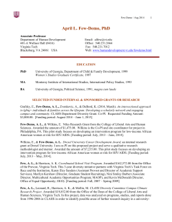 April L. Few-Demo, PhD - Department of Human Development