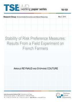 Stability of Risk Preference Measures