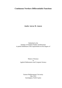Continuous Nowhere Differentiable Functions