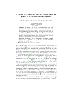 A policy iteration algorithm for computing fixed points in static