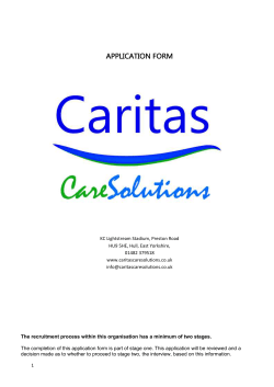 Job Application Form - Caritas Care Solutions