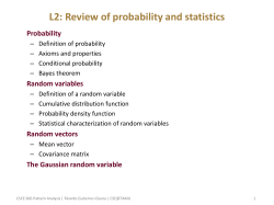 L2: Review of probability and statistics