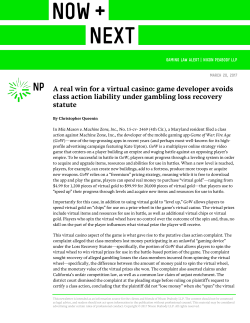 A real win for a virtual casino: game developer avoids class action