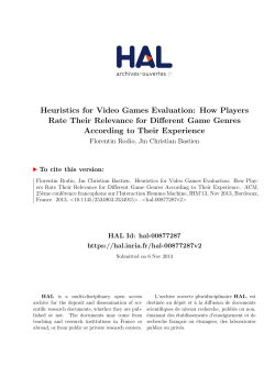 Heuristics for Video Games Evaluation - HAL