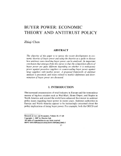 buyer power: economic theory and antitrust policy