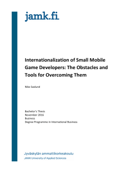 Internationalization of Small Mobile Game Developers