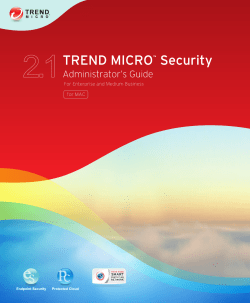 Trend Micro Security (for Mac) 2.1 Administrator`s Guide