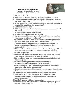 Evolution Study Guide - Maples Elementary School