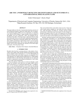 ARE YOU A WEREWOLF? DETECTING DECEPTIVE
