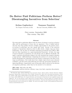 Do Better Paid Politicians Perform Better?