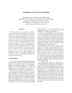 3. The Agent Capability Model and Service Matching