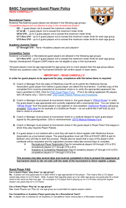 BASC Tournament Guest Player Policy