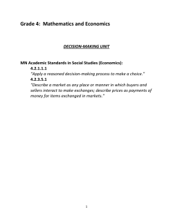 Grade 4: Mathematics and Economics