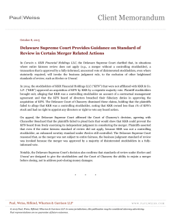 Delaware Supreme Court Provides Guidance on