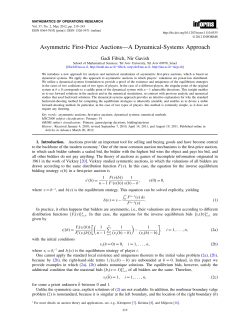 Asymmetric First-Price Auctions&mdash;A Dynamical-Systems