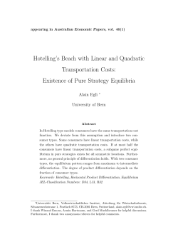 Hotelling`s Beach with Linear and Quadratic