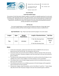 2017 Youth Flag Football (Fall) Bylaws