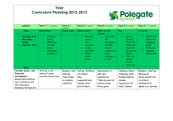 Year Curriculum Planning 2012-2013