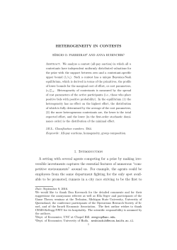 HETEROGENEITY IN CONTESTS 1. Introduction A setting with