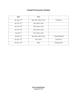 Football Fall Semester Schedule