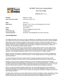 Strategic Management - McCombs School of Business