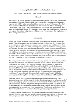 Measuring the State of Flow in Playing Online Games.