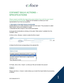 Cofanet Bulk Actions &ndash; Specifications