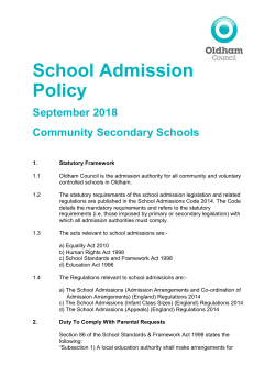 School Admission Policy