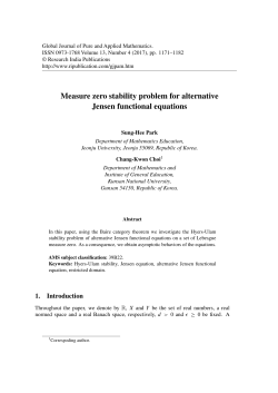 Measure zero stability problem for alternative Jensen functional