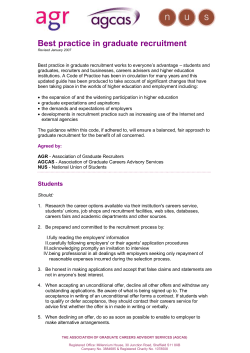 Best Practice in Graduate Recruitment (AGCAS, NUS and AGR)