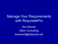 Manage Your Requirements with RequisitePro