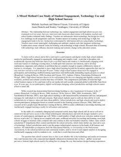 A Mixed Method Case Study of Student Engagement, Technology