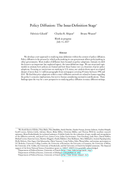 Policy Diffusion: The Issue-Definition Stage