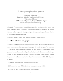 A Nim game played on graphs