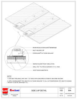 Field of Roof Series - 102 Side Lap Detail (Mechanically Attached