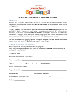 Application for Quality Improvement Assessment