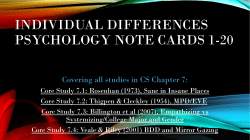 Individual DIFFERENCES Psychology Note Cards 1-20