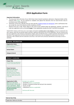 2014 Green Gown Awards Australasia application Form