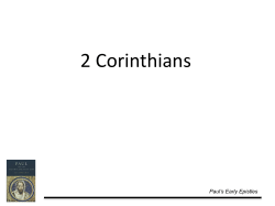Paul`s Early Epistles