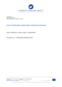 List of nationally authorised medicinal products