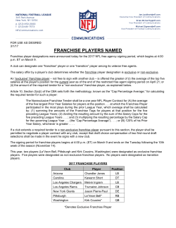 Franchise Players Named