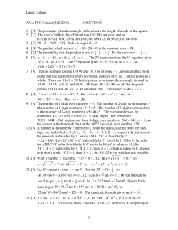 AMATYC Contest (Fall 2008) Solutions