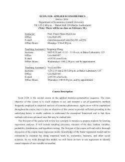 ECON 3120: APPLIED ECONOMETRICS Department of Economics